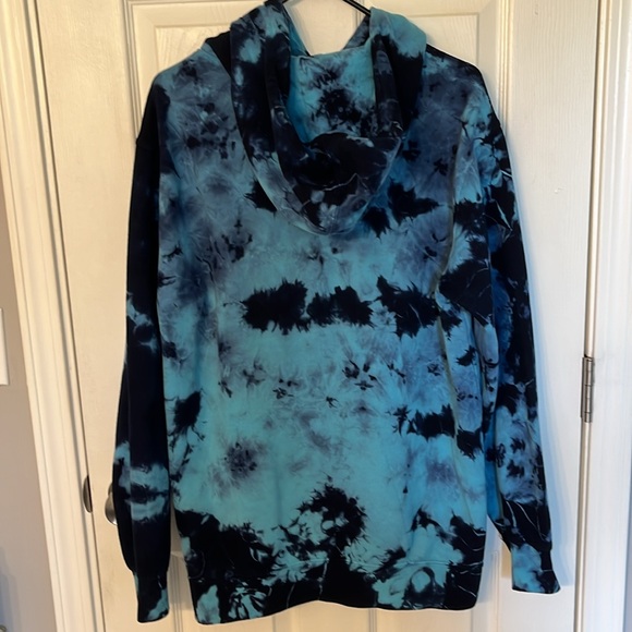 Blue Tie-Dye Women's Hoodie - Picture 4 of 7